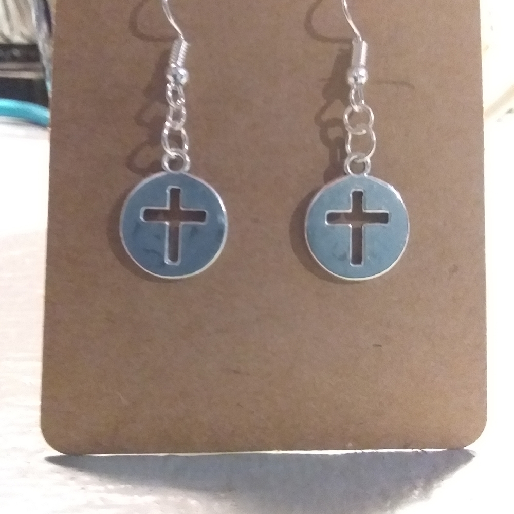 Circle Cross Earrings